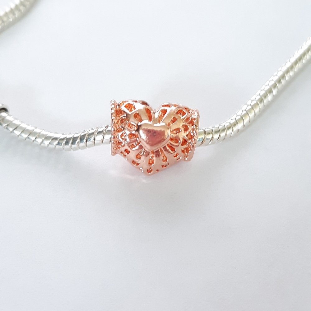 Rose Gold Heart | Fits Pandora